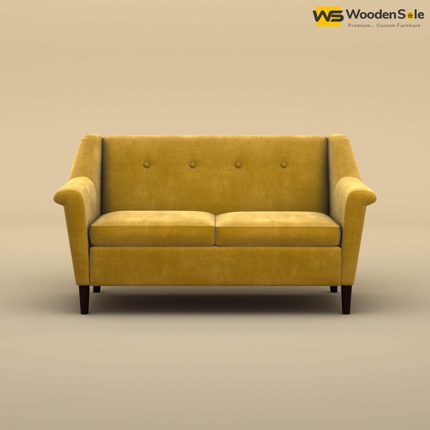 Ojas Loveseat (Velvet, Mustard Yellow)