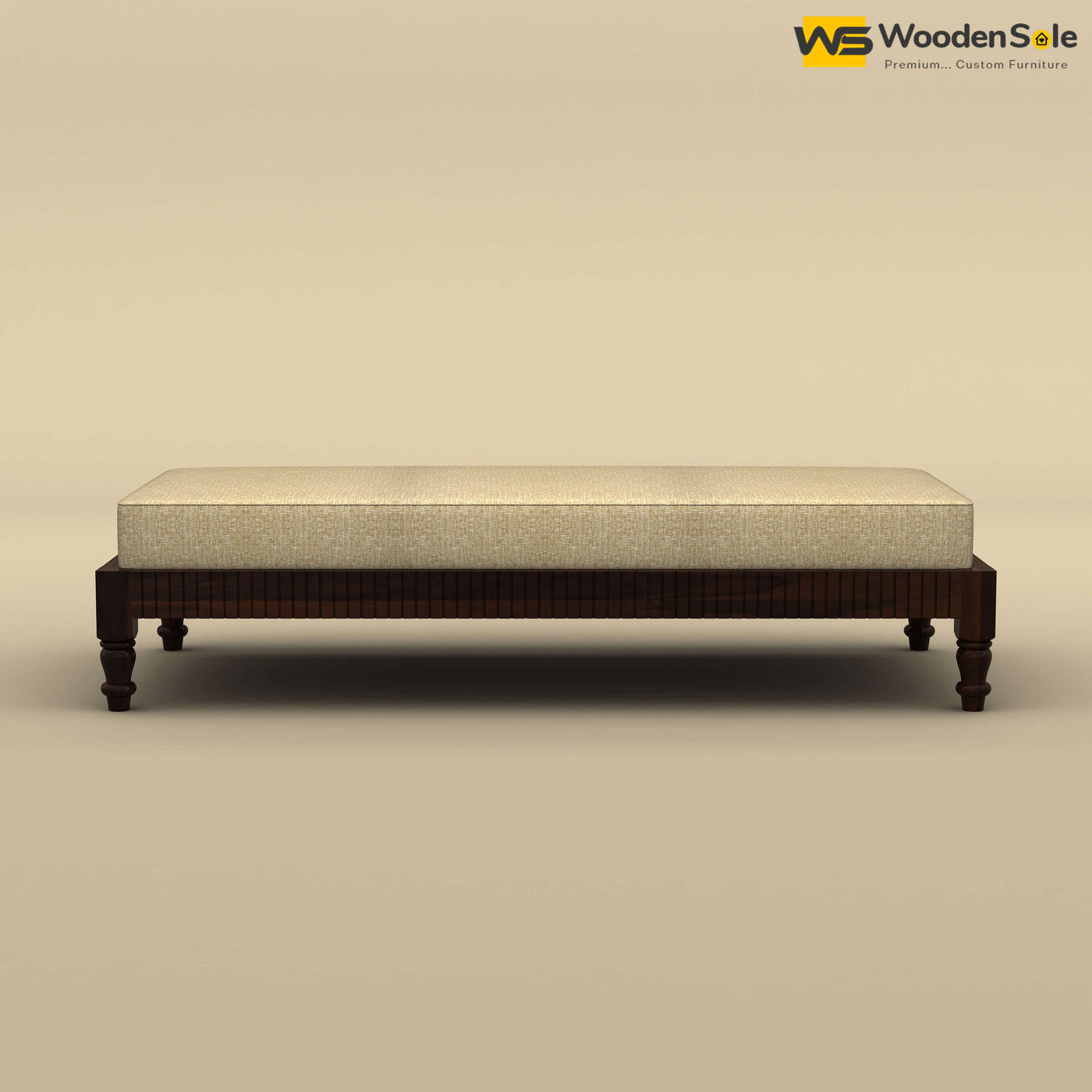 Aya Diwan Settee With Mattress (Walnut Finish)