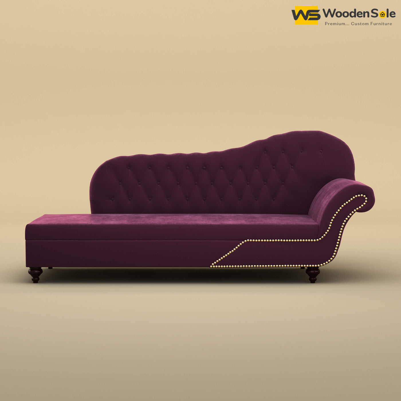 Royal Chaise Lounge (Velvet, Dark Purple)