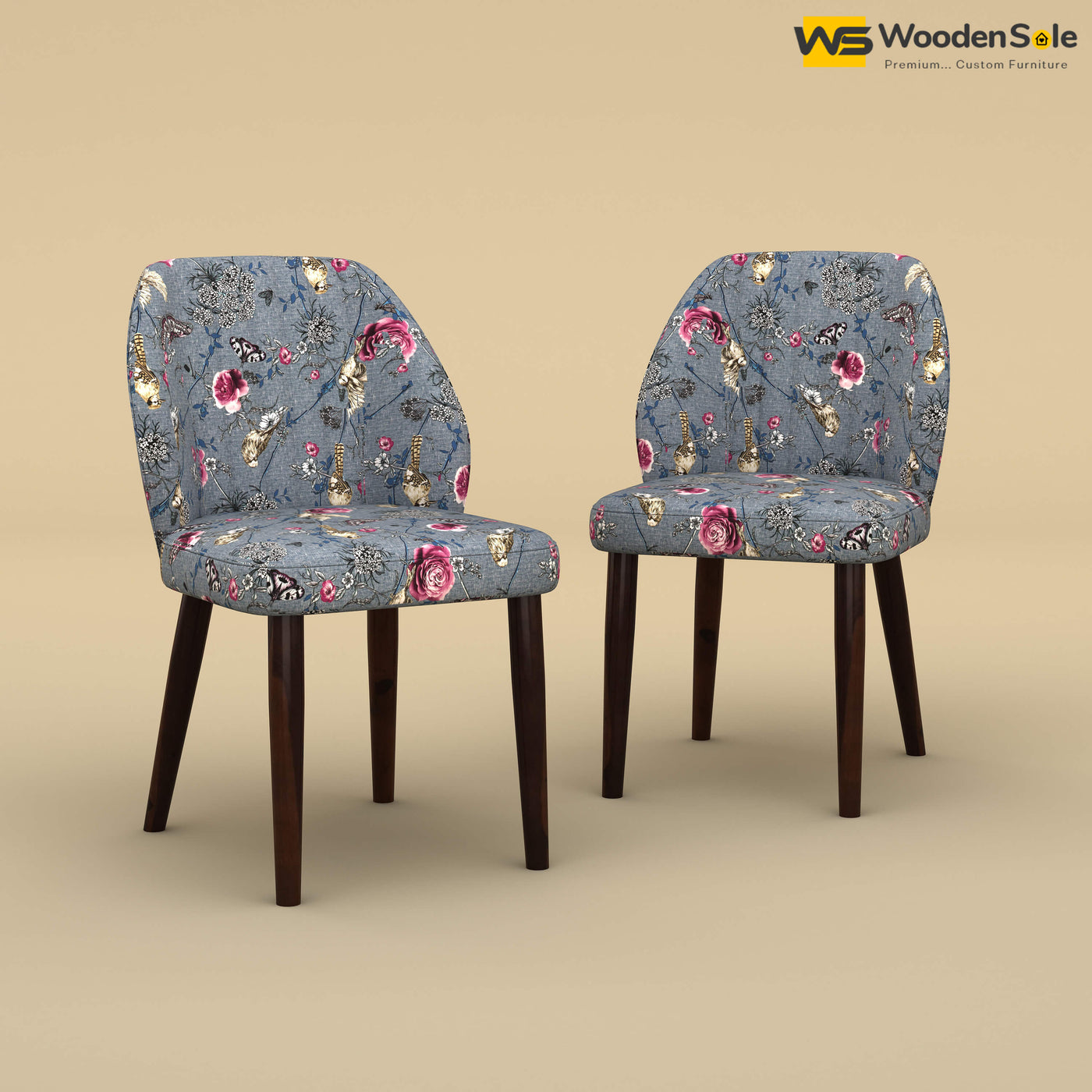 Norway Dining Chairs - Set of 2 (Cotton, Floral Printed)