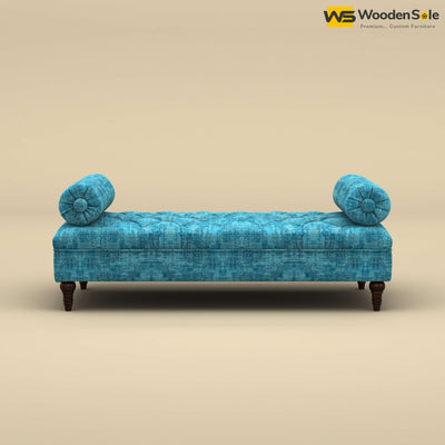 Andre Fabric Lounge Diwan Settee (Cotton, Teal Blue)
