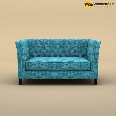 Divit Loveseat (Cotton, Teal Blue)