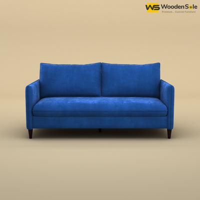 Citron 3 Seater Fabric Sofa (Velvet, Royal Blue)