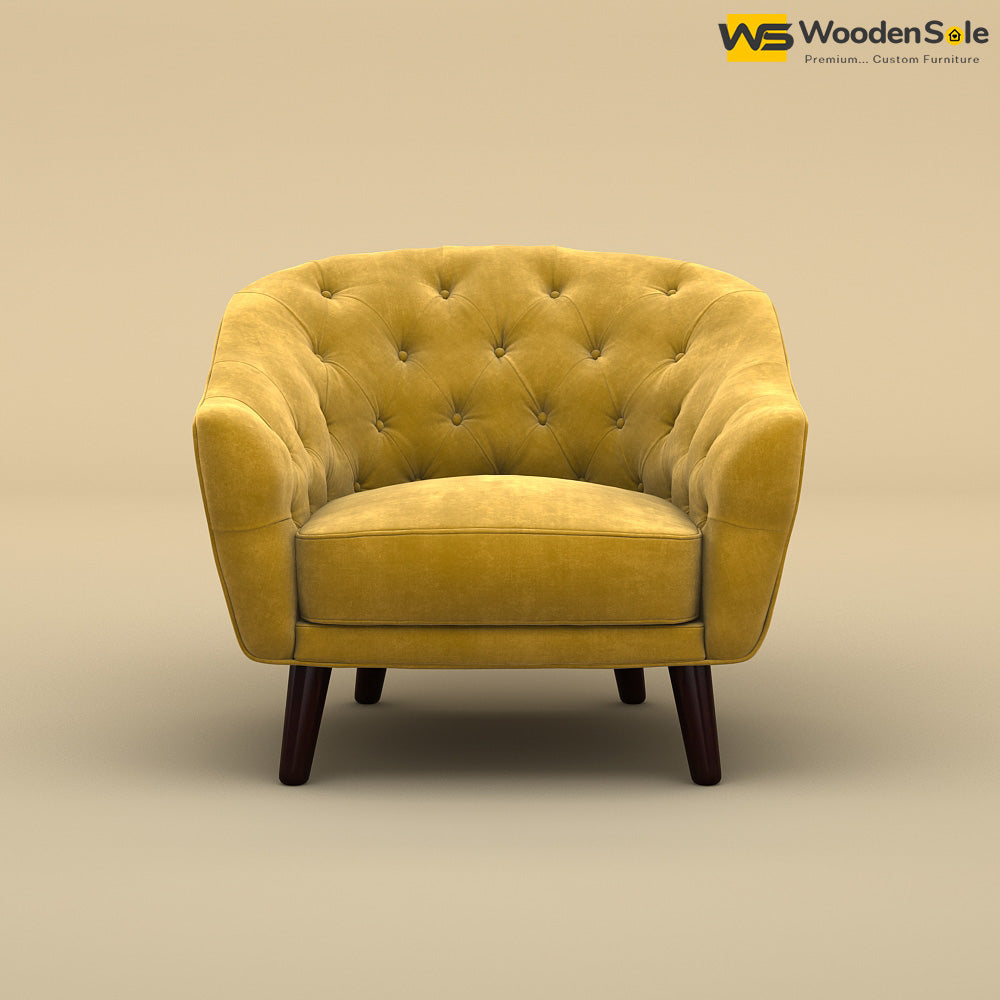 Verona Lounge Chair (Velvet, Mustard Yellow)