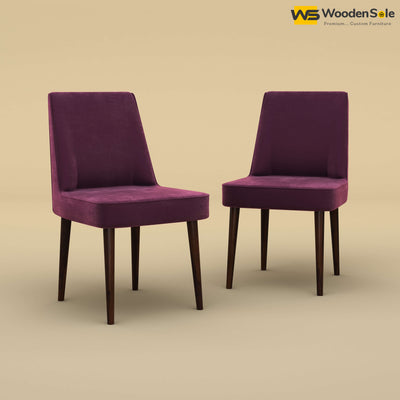 Hardik Dining Chairs - Set of 2 (Velvet, Dark Purple)