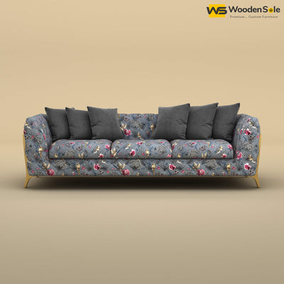 Adhira 3 Seater Premium Sofa (Cotton, Floral Printed)