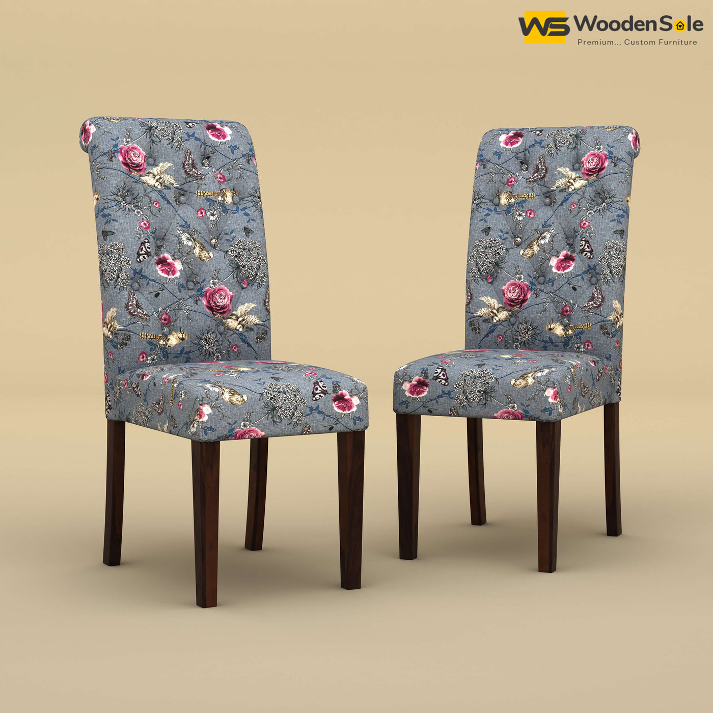 Elliot Dining Chairs - Set of 2 (Cotton, Floral Printed)