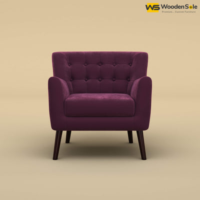 Figo Tufted Lounge Chair (Velvet, Dark Purple)