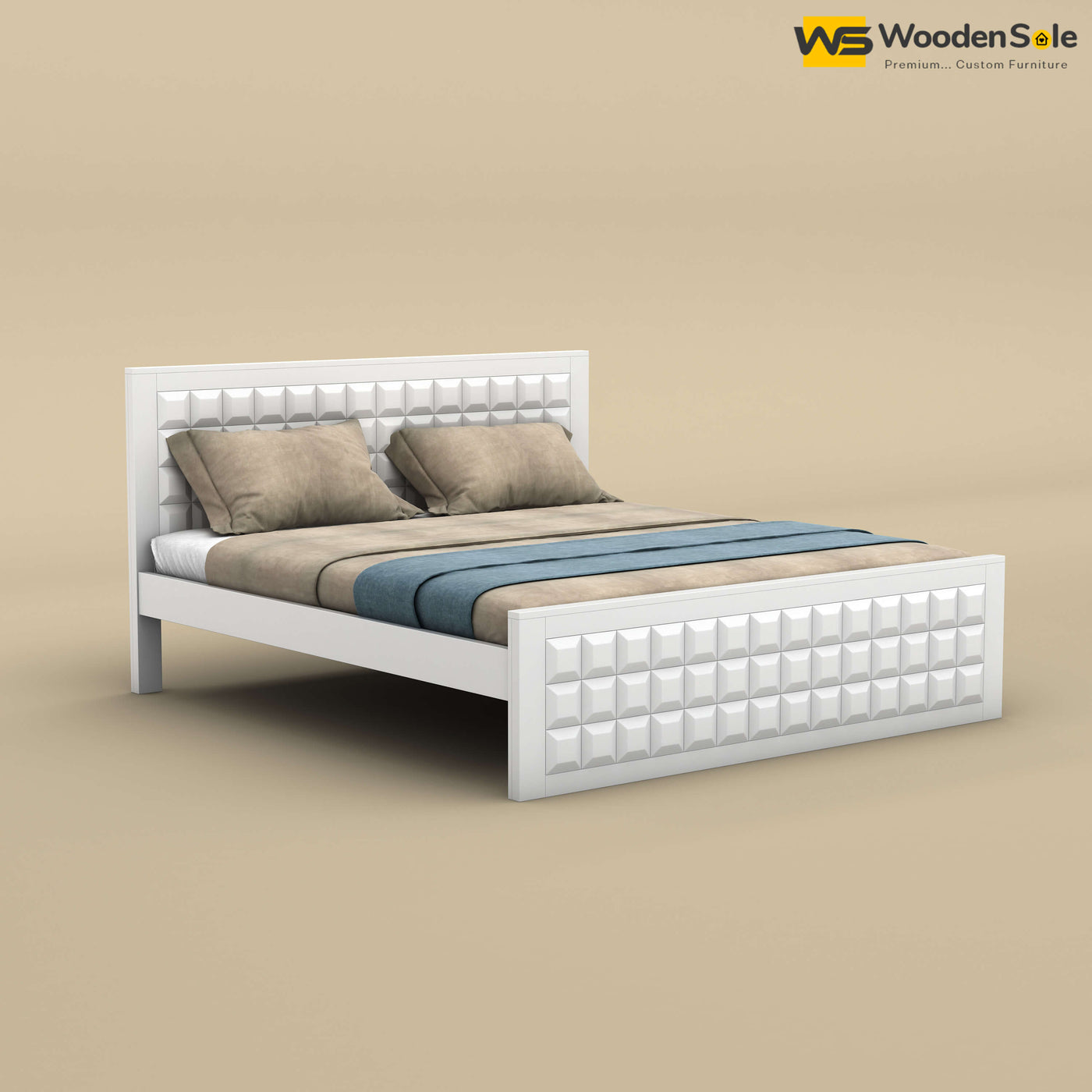 Diamond Without Storage Bed (White Finish)