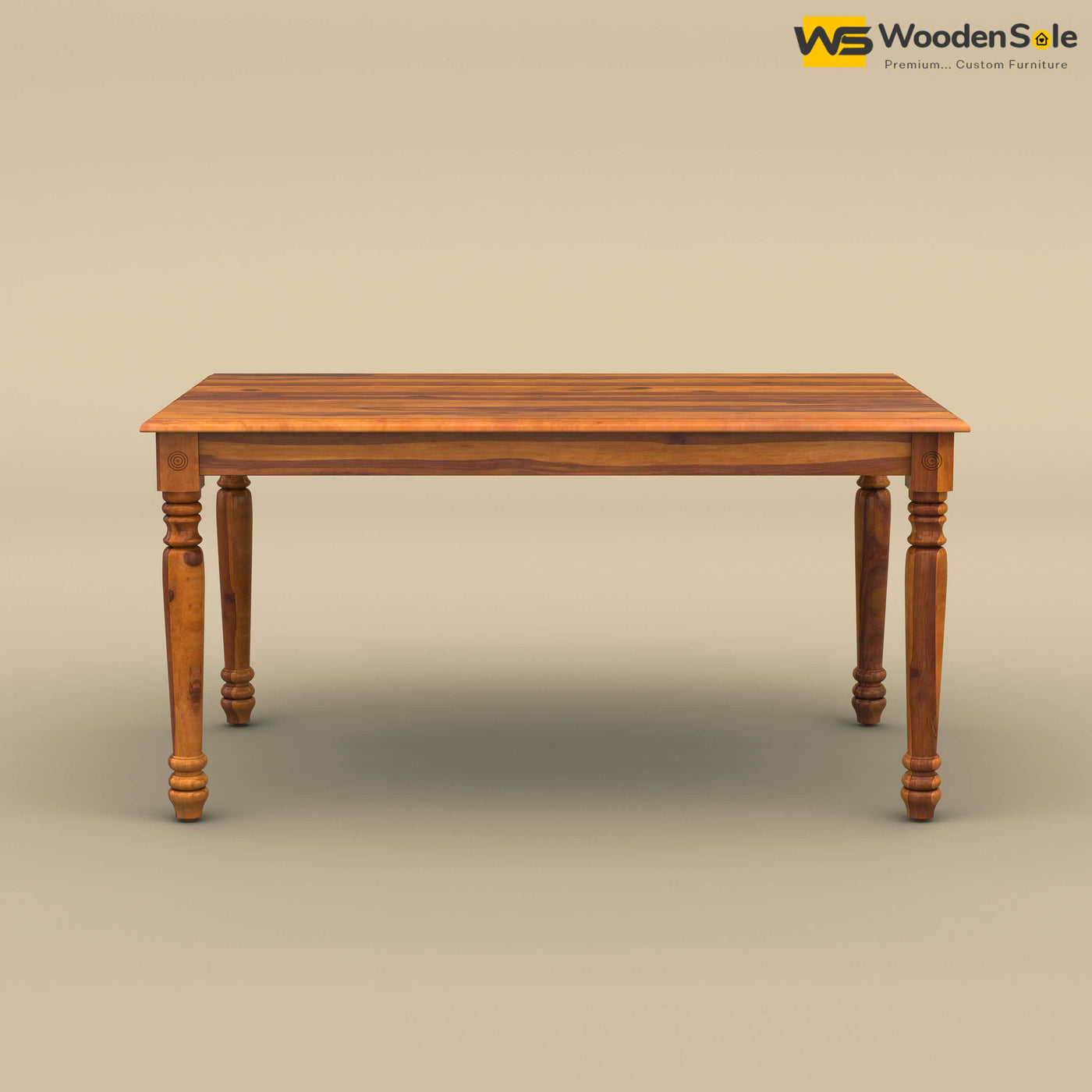 Engrave Dining Table Set 6 Seater (Honey Finish)