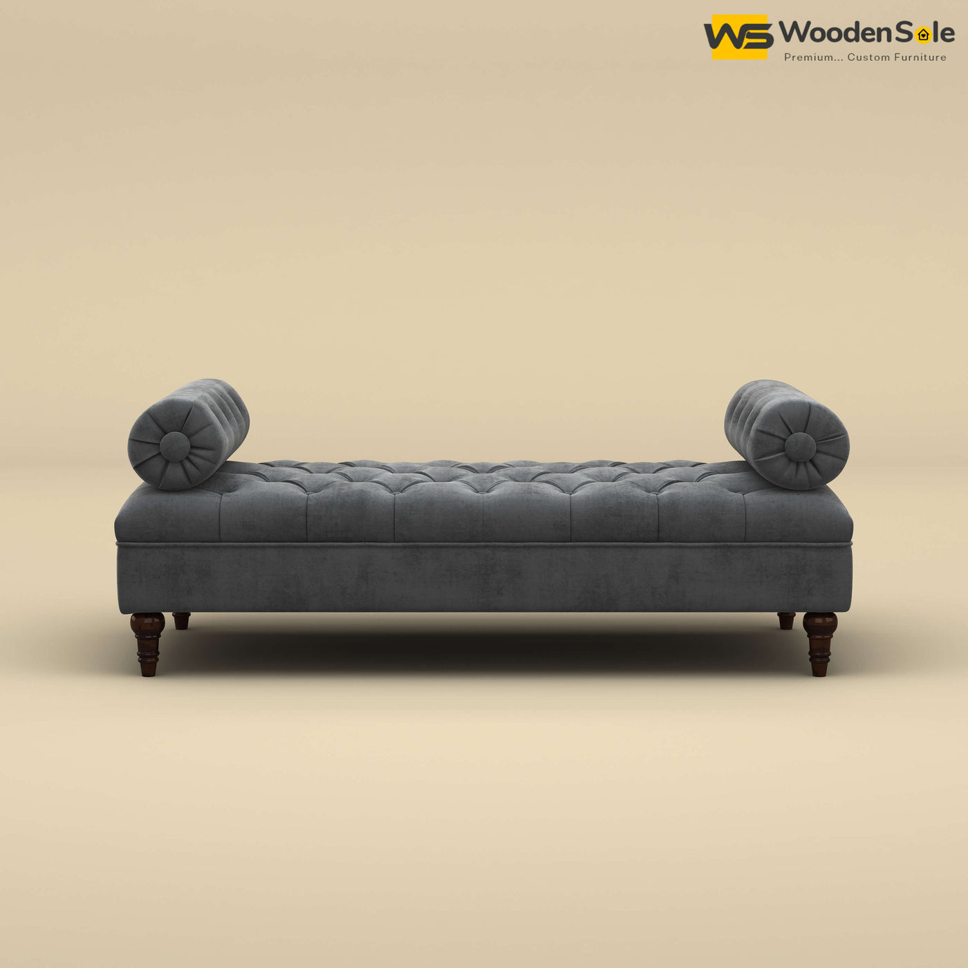 Andre Fabric Lounge Diwan Settee (Velvet, Charcoal Gray)