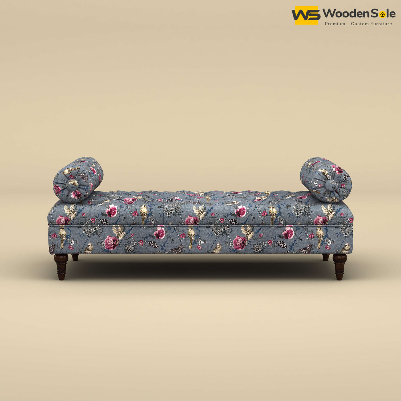 Andre Fabric Lounge Diwan Settee (Cotton, Floral Printed)