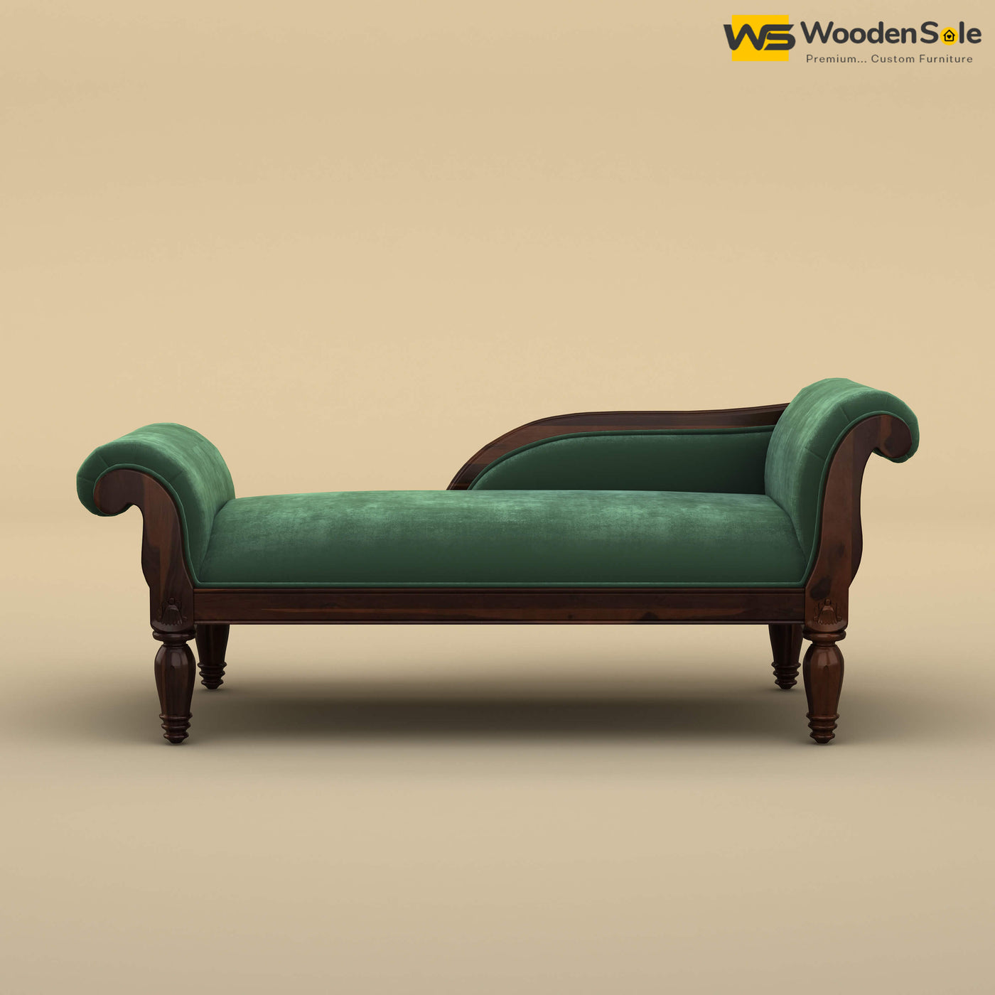 Virat Chaise Lounge (Velvet, Forest Green)