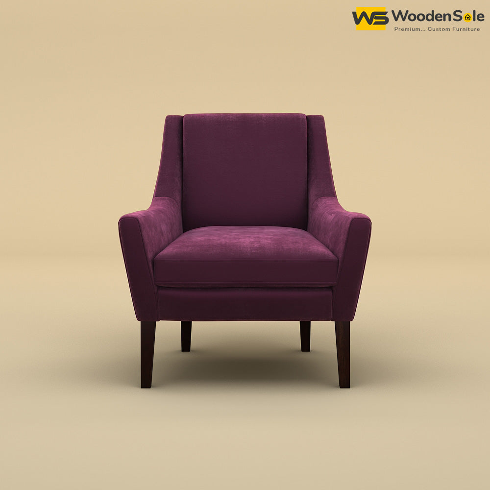 Oscar Lounge Chair (Velvet, Dark Purple)
