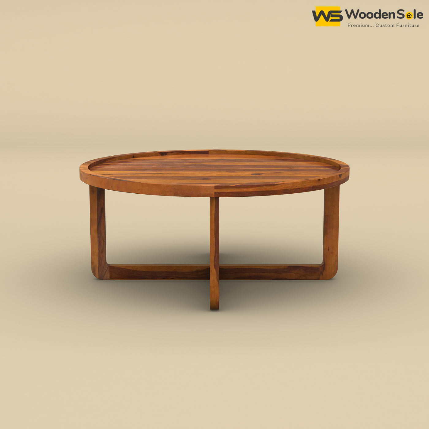 Dom Round Coffee Table (Honey Finish)