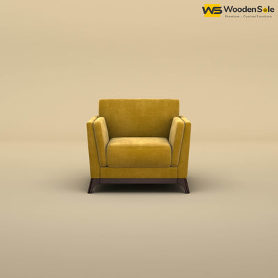 Bruno 1 Seater Sofa (Velvet, Mustard Yellow)