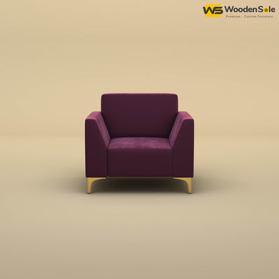 Nayobi 1 Seater Sofa (Velvet, Dark Purple)