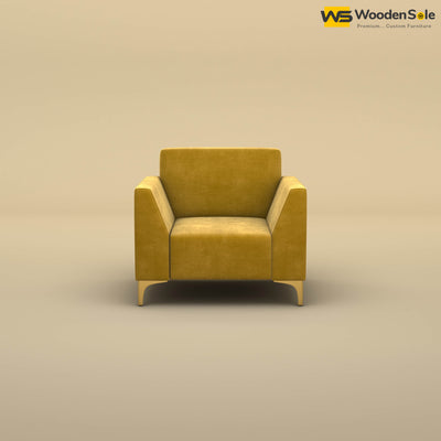 Nayobi 1 Seater Sofa (Velvet, Mustard Yellow)