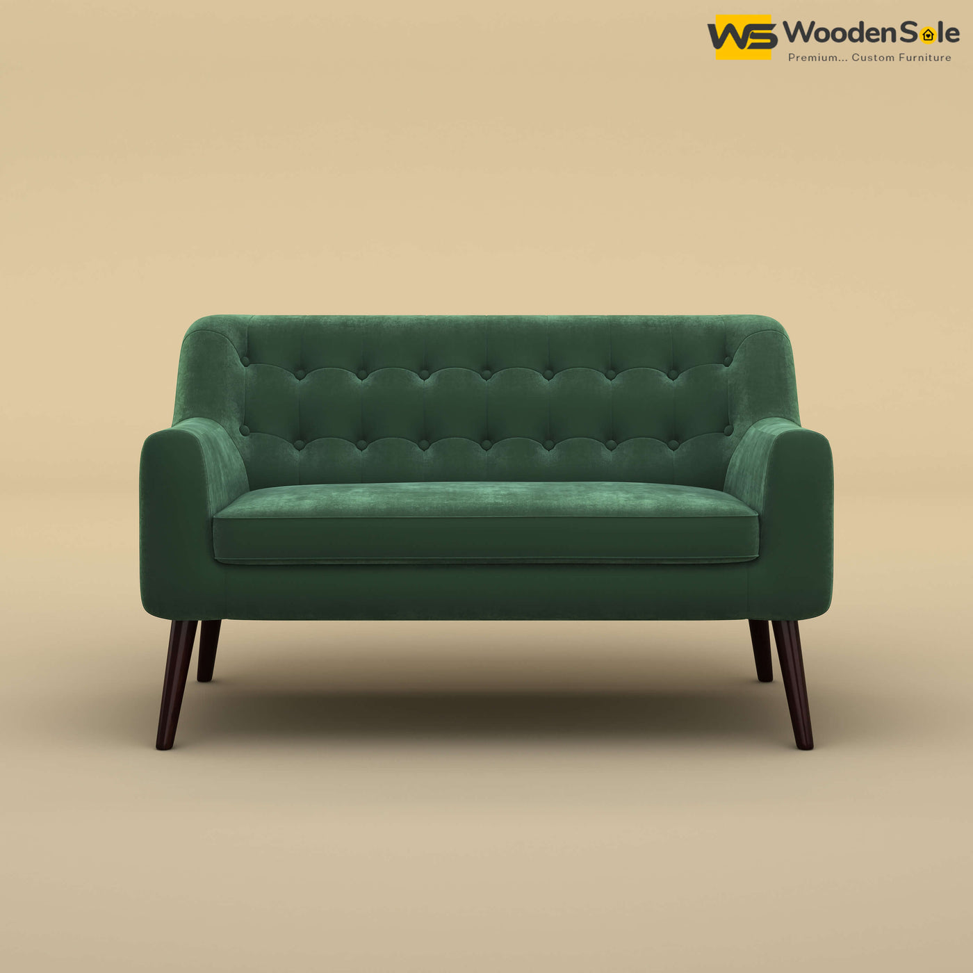 Viraj Loveseat Sofa (Velvet, Forest Green)