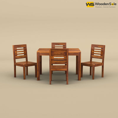 Sheesham Wood 4 Seater Dining Table Set (Honey Finish)