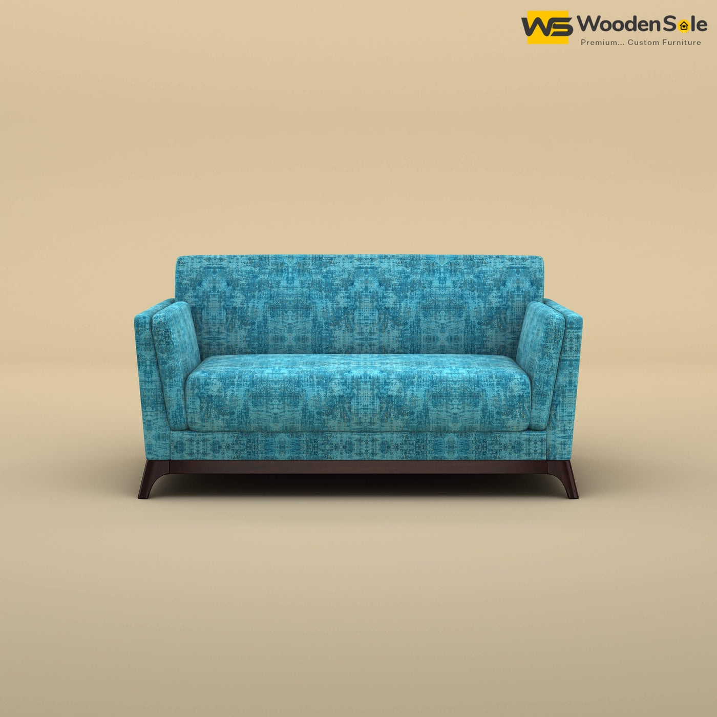 Bruno 2 Seater Sofa (Cotton, Teal Blue)