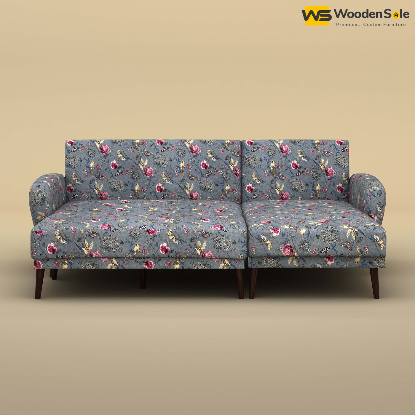 Daisy L Shape Sofa Cum Bed (Cotton, Floral Printed)