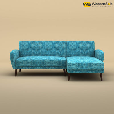 Daisy L Shape Sofa (Cotton, Teal Blue)