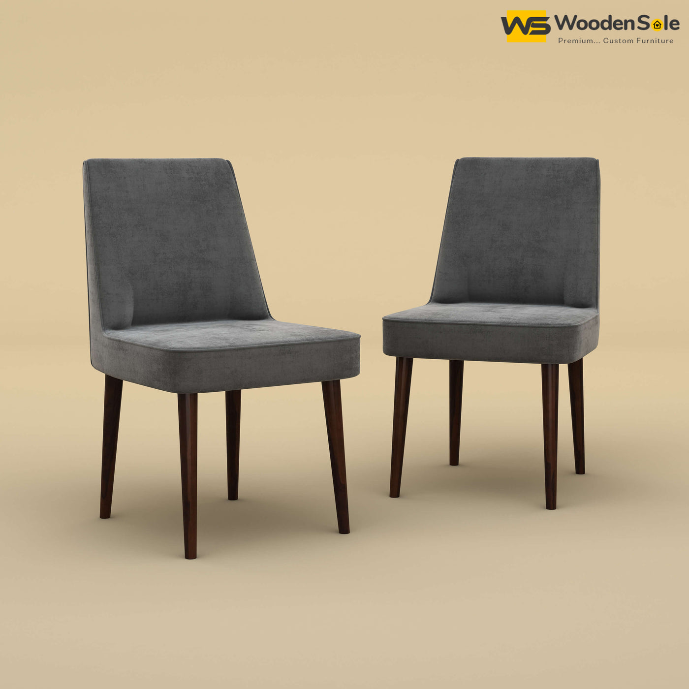 Hardik Dining Chairs - Set of 2 (Velvet, Charcoal Gray)