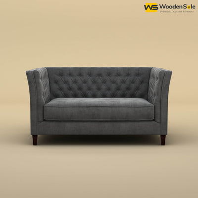 Divit Loveseat (Velvet, Charcoal Gray)