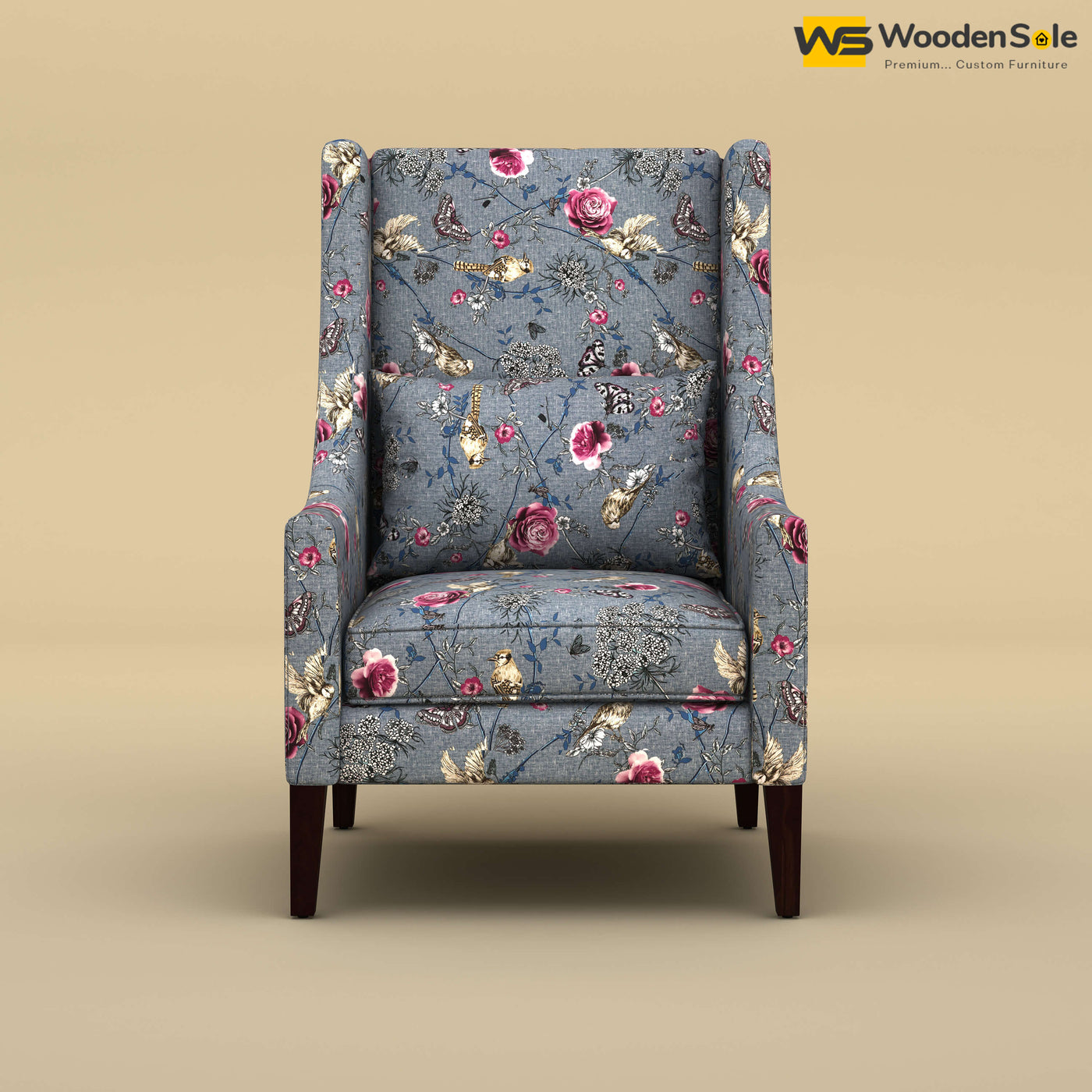 Bonito High Back Lounge Chair (Cotton, Floral Printed)