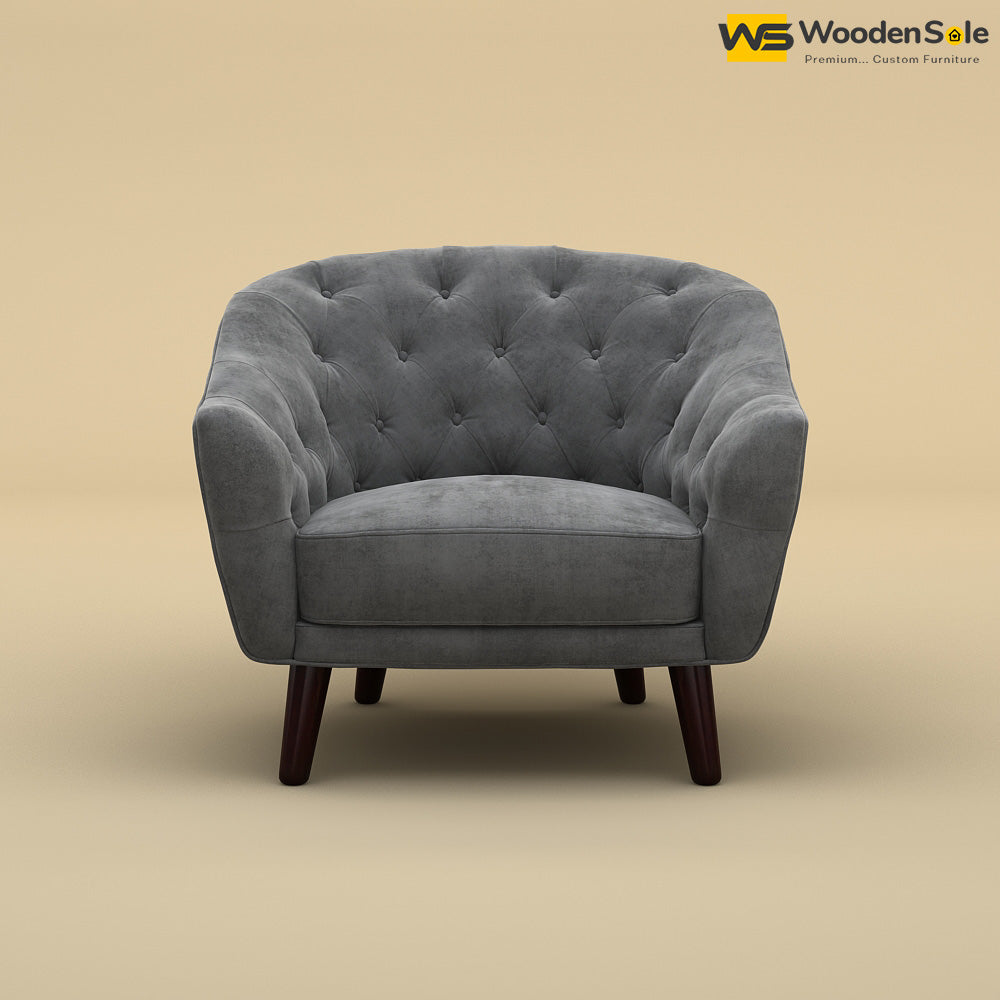 Verona Lounge Chair (Velvet, Charcoal Gray)