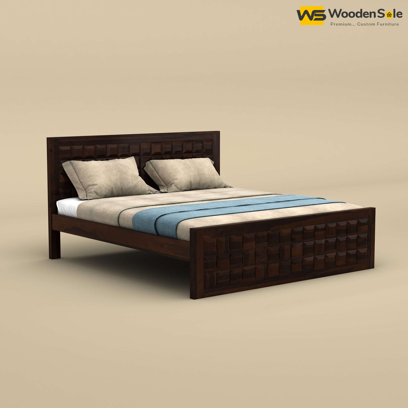 Diamond Without Storage Bed (Walnut Finish)