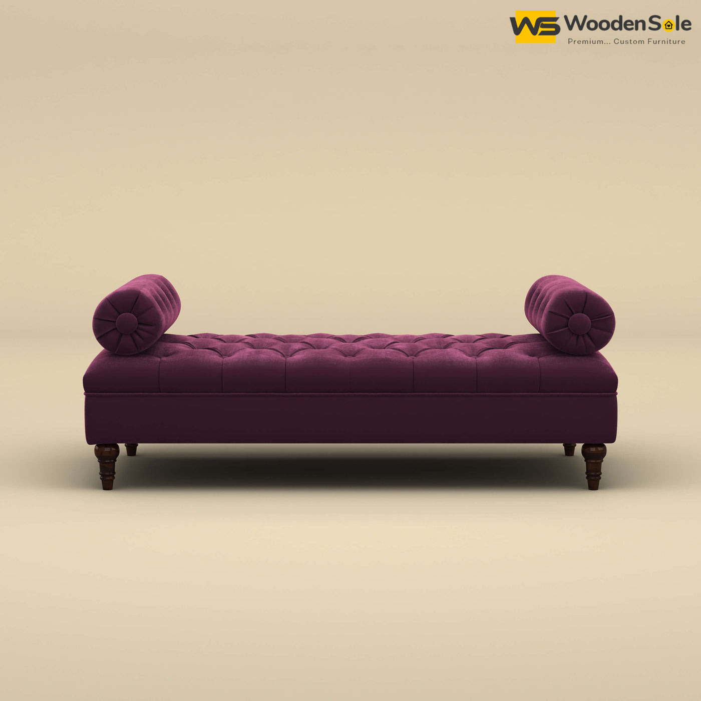 Andre Fabric Lounge Diwan Settee (Velvet, Dark Purple)