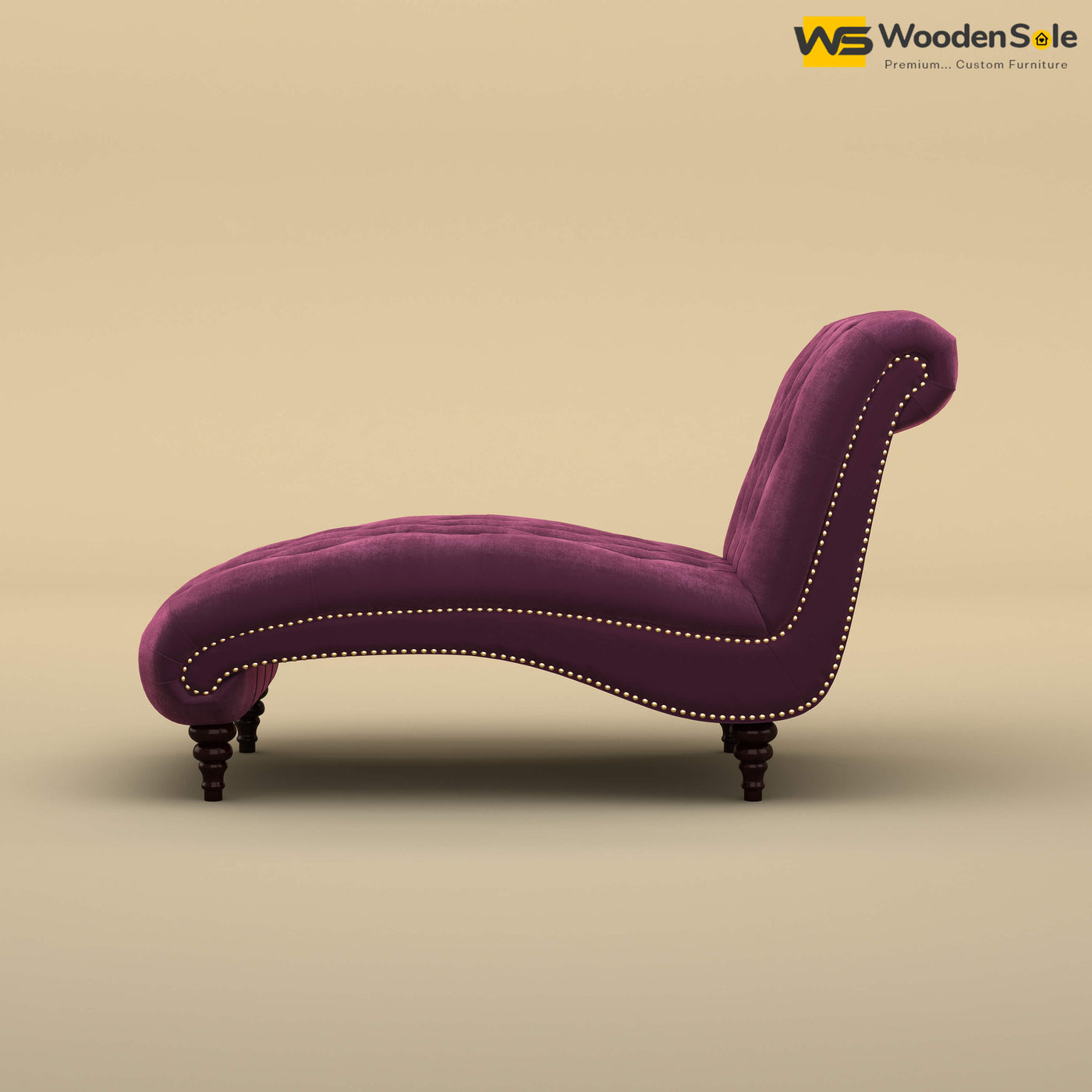 Toronto Chaise Lounge (Velvet, Dark Purple)