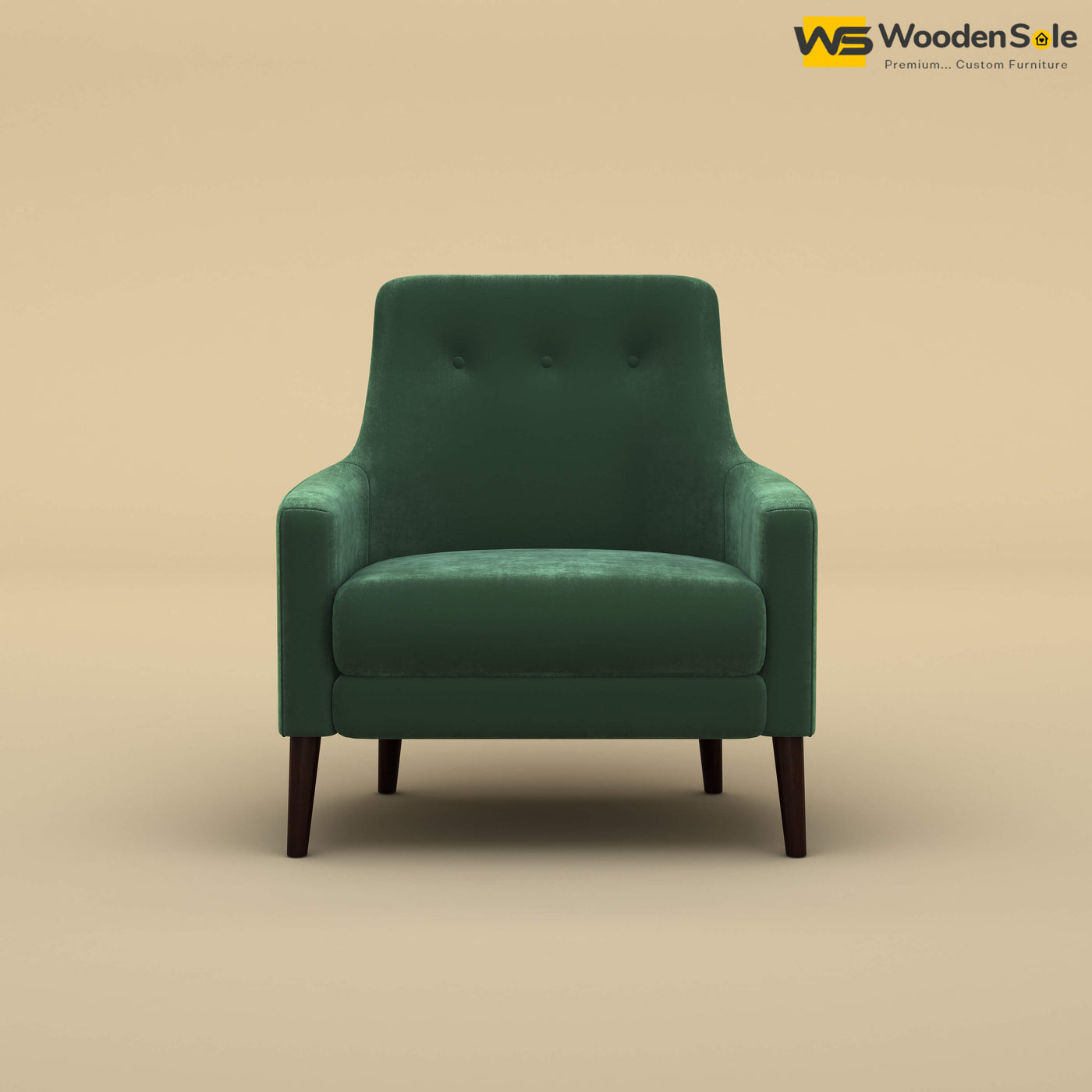 Rubik Lounge Chair (Velvet, Forest Green)