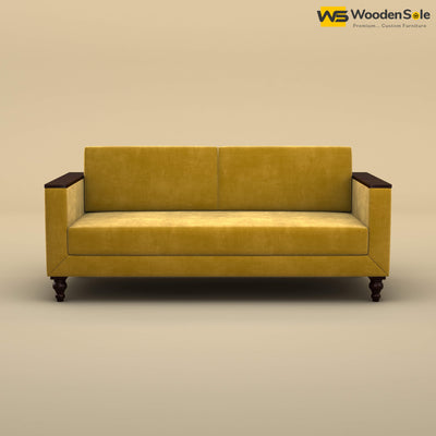 Tivoli 3 Seater Fabric Sofa (Velvet, Mustard Yellow)