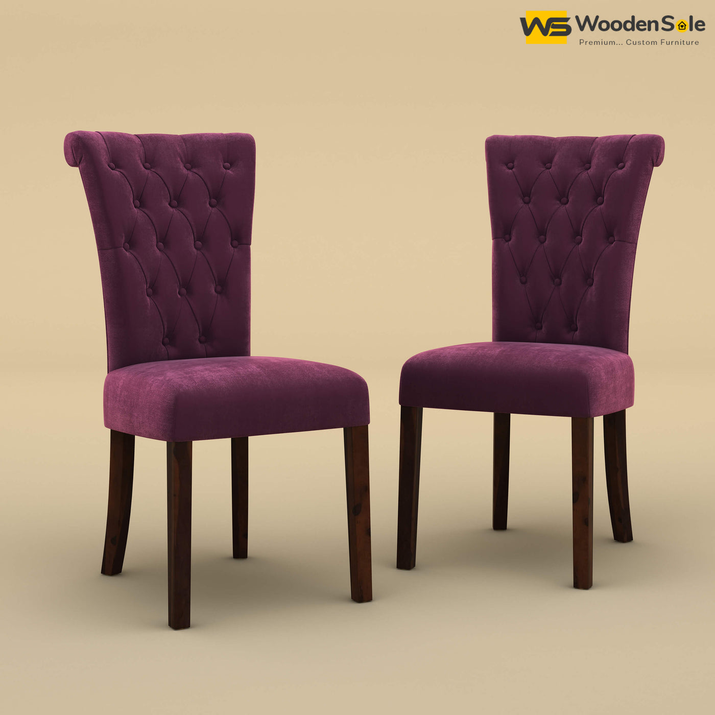 Kia Dining Chairs - Set of 2 (Velvet, Dark Purple)