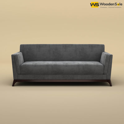 Bruno 3 Seater Sofa (Velvet, Charcoal Gray)