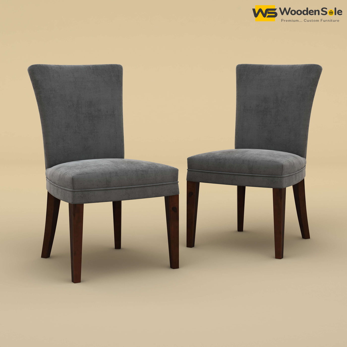 Bently Dining Chairs - Set of 2 (Velvet, Charcoal Gray)