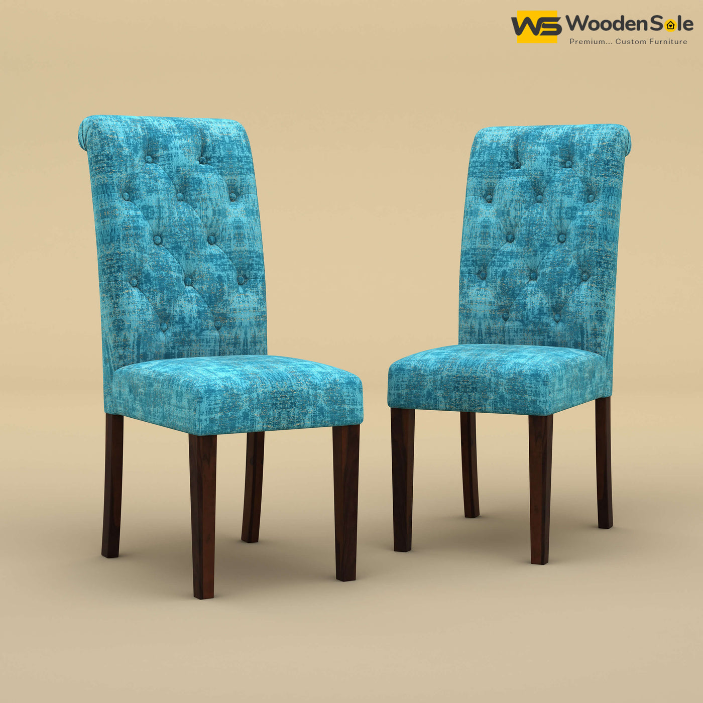 Elliot Dining Chairs - Set of 2 (Cotton, Teal Blue)