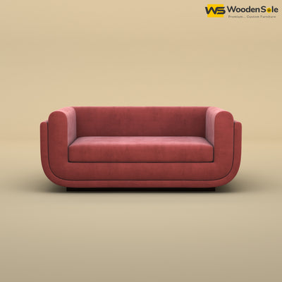 Vedant Two Seater Sofa (Velvet, Pink)