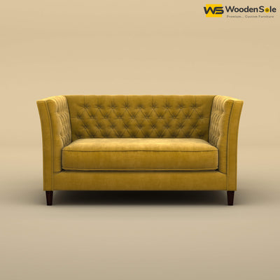 Divit Loveseat (Velvet, Mustard Yellow)