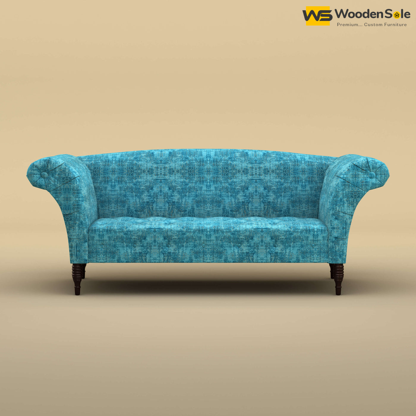 Leo Chaise Lounge (Cotton, Teal Blue)