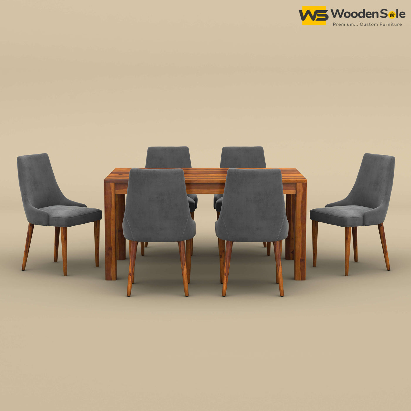 Ashley 6 Seater Dining Table Set (Honey Finish)