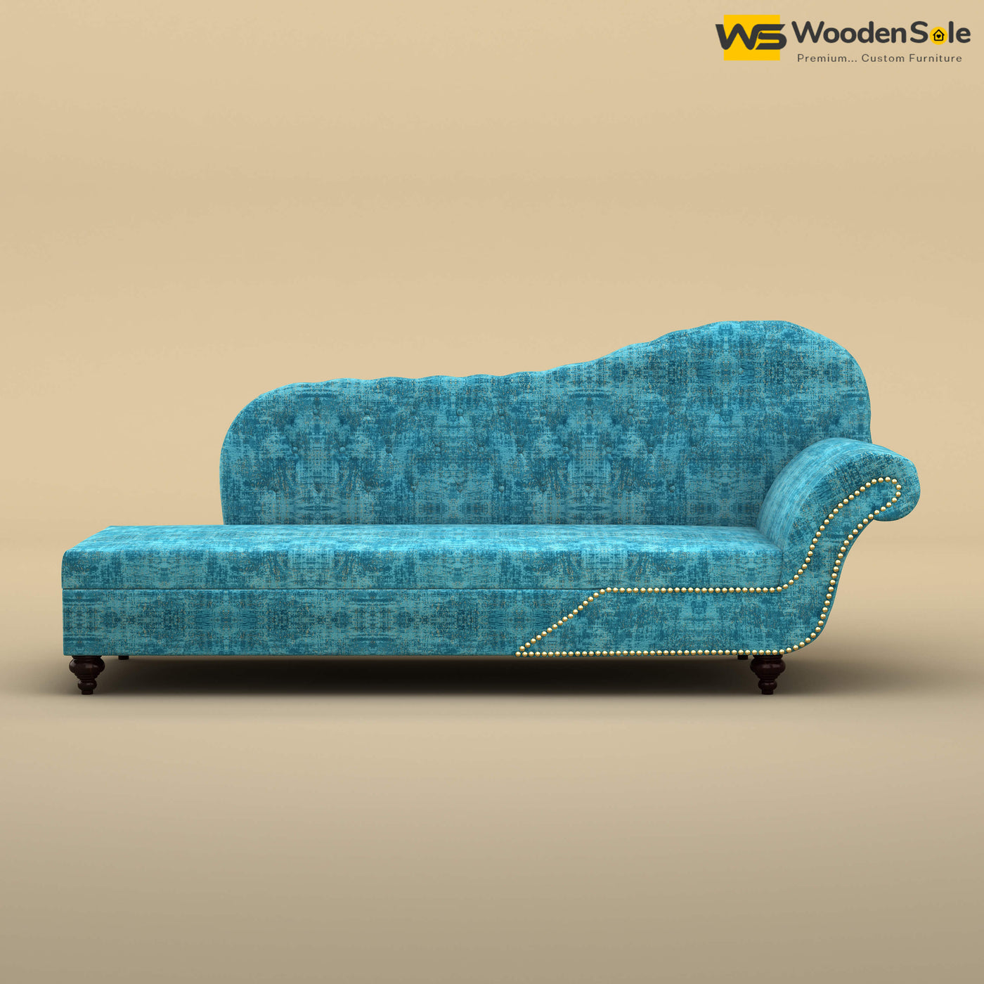 Royal Chaise Lounge (Cotton, Teal Blue)