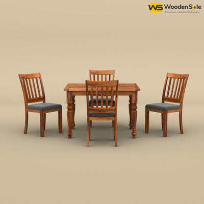 Martha 4 Seater Dining Table Set (Honey Finish)