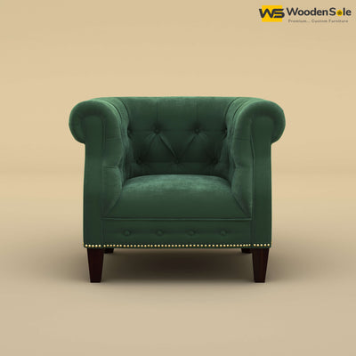 Olivia Wing Chair (Velvet, Forest Green)