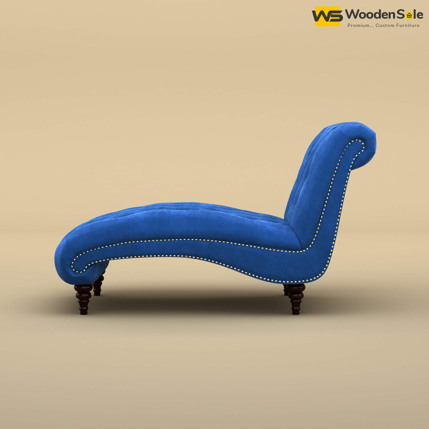 Toronto Chaise Lounge (Velvet, Royal Blue)