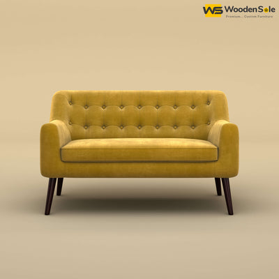 Viraj Loveseat Sofa (Velvet, Mustard Yellow)