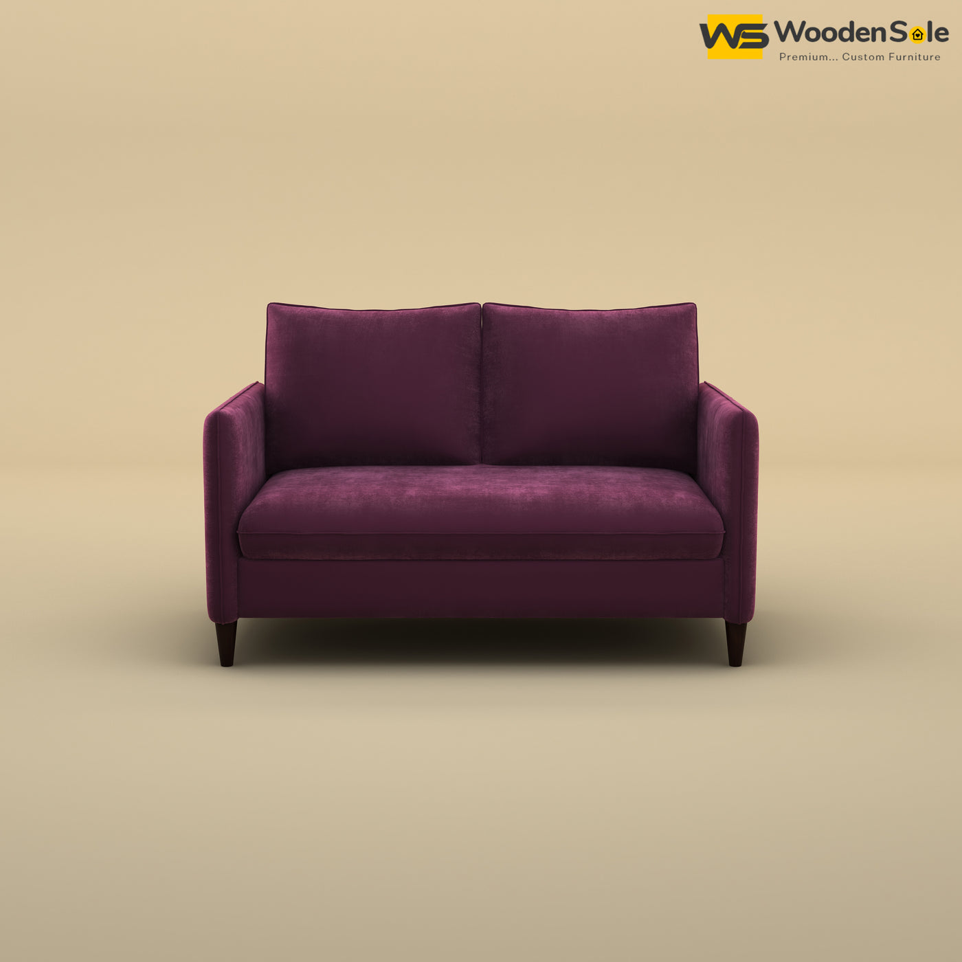 Citron 2 Seater Fabric Sofa (Velvet, Dark Purple)